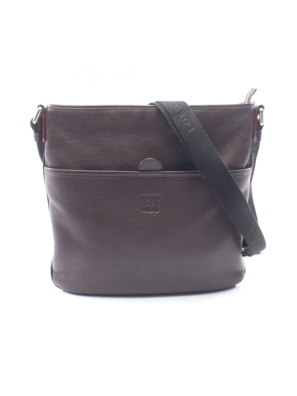 Loewe Shoulder Bag Anagram Dark Brown Leather